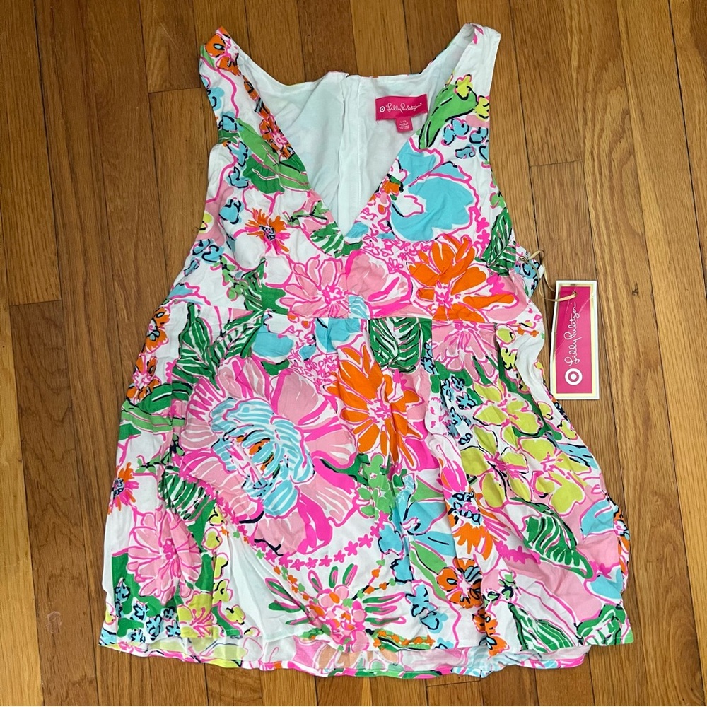 NWT Lilly Pulitzer Nosey Posey Print Women’s Peplum Top in size large